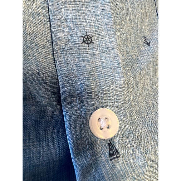 St. John's Bay Blue Nautical Novelty Print Quick Dry Button Down Size L - Picture 4 of 8